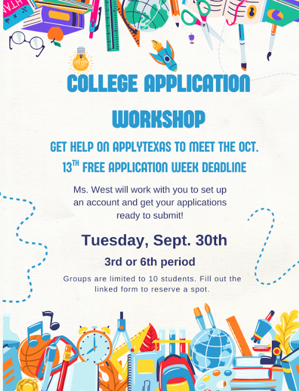 🎓 Attention Seniors!  Crockett High School is excited to host a College Application Workshop just for you! Join us on Tuesday, September 30 during 3rd or 6th period to get expert guidance on your college applications.  📍 Limited spots available! Each session is capped at 10 students, so be sure to reserve your spot as soon as possible.  Don’t miss this opportunity to get ahead in your college journey—let’s make those applications shine! ✨