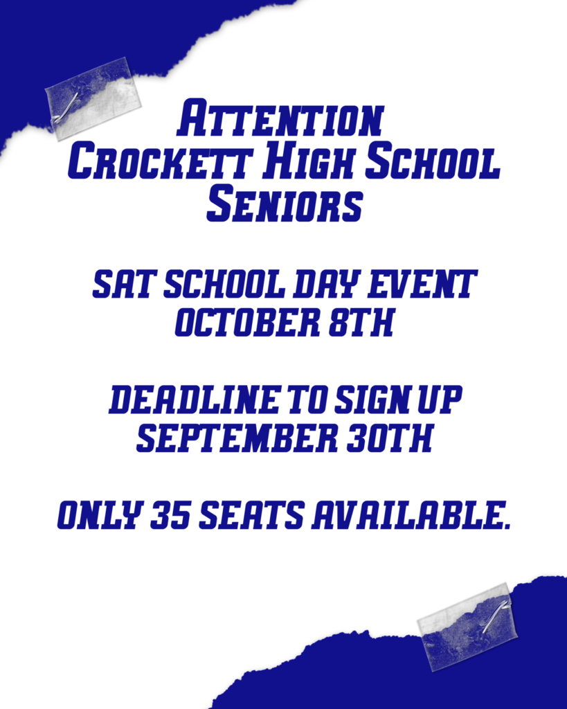 🎓 Attention CHS Seniors! Mark your calendars—SAT School Day is happening on October 8 right here on campus!  📣 Only 35 seats are available, so don’t wait. 🗓️ Deadline to register: September 30  Secure your spot now and take one step closer to your college goals!