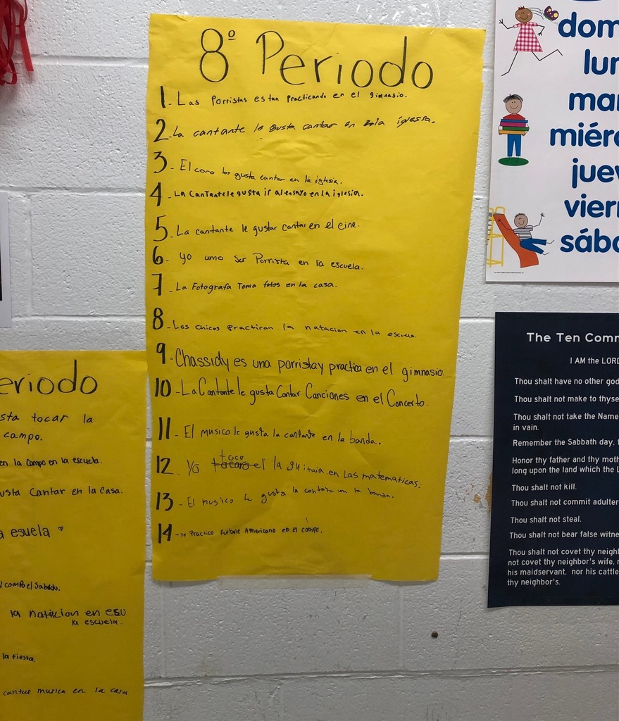 🎉📚 ¡Great job, Spanish 2! 📚🎉 Señora Hernandez’s Spanish 2 students have been working hard on their writing comprehension skills — building vocabulary, improving sentence structure, and expressing their ideas clearly and creatively en español. 💬✍️   We’re so proud of their growth and dedication — ¡Vamos, Spanish 2!   #SpanishClass #WritingComprehension #GoSpanish2 #BilingualFuture