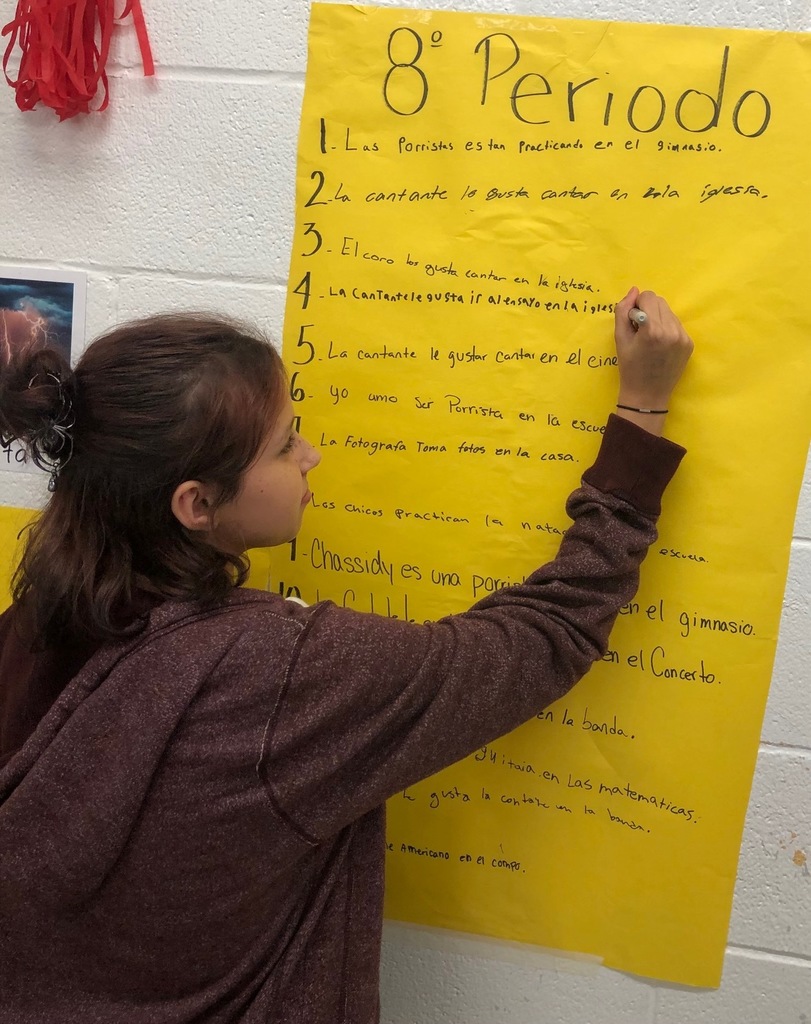 🎉📚 ¡Great job, Spanish 2! 📚🎉 Señora Hernandez’s Spanish 2 students have been working hard on their writing comprehension skills — building vocabulary, improving sentence structure, and expressing their ideas clearly and creatively en español. 💬✍️   We’re so proud of their growth and dedication — ¡Vamos, Spanish 2!   #SpanishClass #WritingComprehension #GoSpanish2 #BilingualFuture