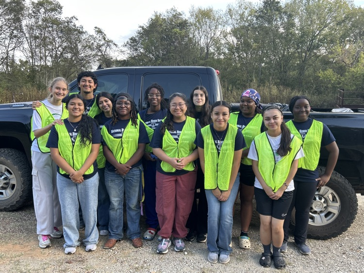 The National Honor Society was hard at work this morning cleaning some city streets.