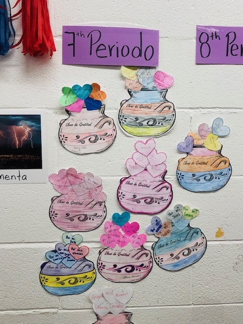 This week, Señora Hernández’s Spanish 2 students completed a beautiful project about having a grateful heart. ❤️  Through this activity, students learned the importance of expressing gratitude—not just in Spanish, but in everyday life. They reflected on the people, experiences, and blessings that make a difference in their world.  #SpanishClass #Spanish2 #Gratitude #GratefulHeart #SenoraHernandez #StudentWork #BeThankful #GratitudeAttitude  