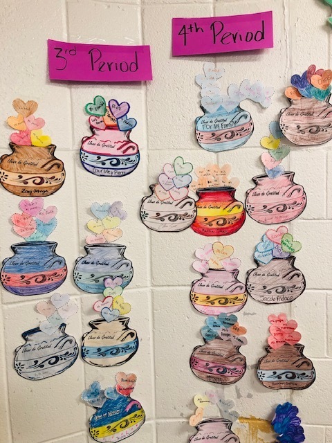 This week, Señora Hernández’s Spanish 2 students completed a beautiful project about having a grateful heart. ❤️  Through this activity, students learned the importance of expressing gratitude—not just in Spanish, but in everyday life. They reflected on the people, experiences, and blessings that make a difference in their world.  #SpanishClass #Spanish2 #Gratitude #GratefulHeart #SenoraHernandez #StudentWork #BeThankful #GratitudeAttitude  