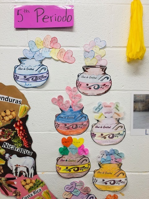 This week, Señora Hernández’s Spanish 2 students completed a beautiful project about having a grateful heart. ❤️  Through this activity, students learned the importance of expressing gratitude—not just in Spanish, but in everyday life. They reflected on the people, experiences, and blessings that make a difference in their world.  #SpanishClass #Spanish2 #Gratitude #GratefulHeart #SenoraHernandez #StudentWork #BeThankful #GratitudeAttitude  