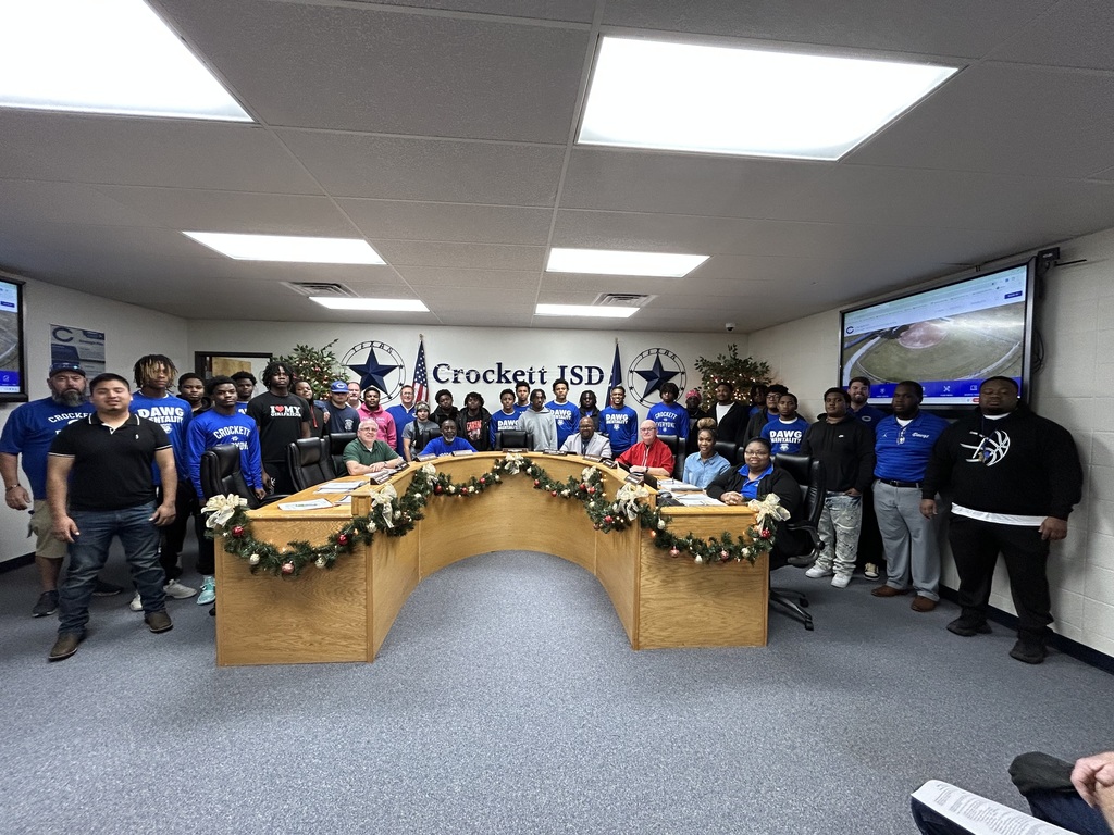 Crockett High School Varsity Football were recognized at Crockett ISD Board Meeting December 16. 