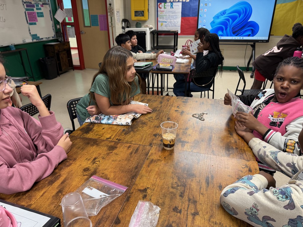Ms. Avery‑Moscinski’s 5th Grade Science class was hard at work today!   Students built their own sedimentary rock models—layer by layer—then used a second cup to apply pressure and compact their “rocks,” just like real geological forces do over time.  Hands‑on science at its best, and a great way to see Earth’s processes in action.