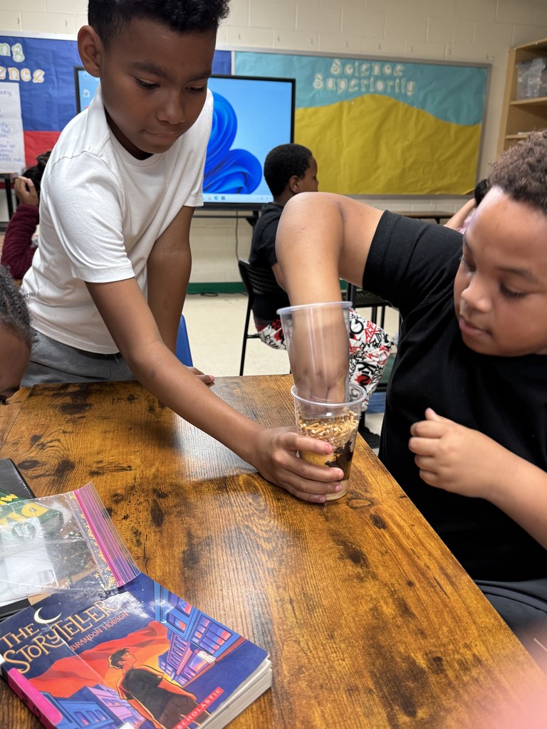 Ms. Avery‑Moscinski’s 5th Grade Science class was hard at work today!   Students built their own sedimentary rock models—layer by layer—then used a second cup to apply pressure and compact their “rocks,” just like real geological forces do over time.  Hands‑on science at its best, and a great way to see Earth’s processes in action.