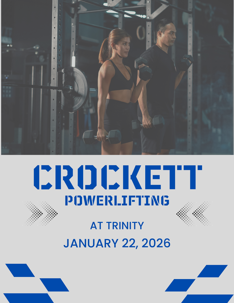 💪 Crockett Powerlifting is on the move! Our team will be competing at Trinity High School on January 22, 2026. Come out and support these athletes as they put in the work and represent Crockett with pride!