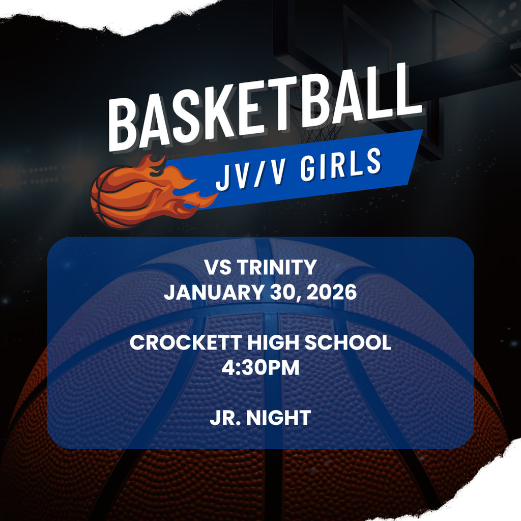 🏀 Crockett JV/V Girls Basketball Game Day!   Our Lady Bulldogs take on Trinity at Crockett High School on January 30.  Tipoff: 4:30 PM  Special Event: Jr. Night  Come out and celebrate our junior athletes and cheer on the Bulldogs as they defend their home court! 💙🐾