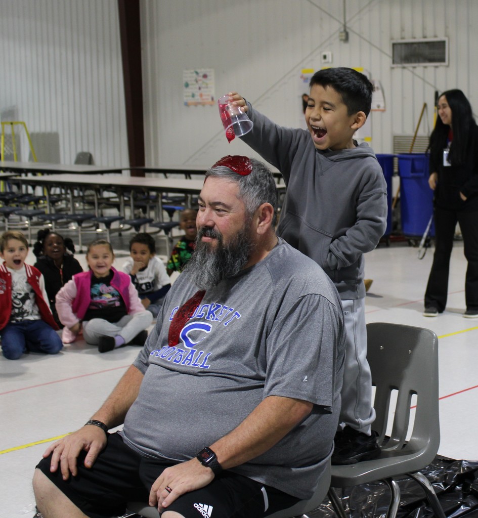 🎉 Slime Time at Crockett Early Childhood! 🎉  On January 29, 2026, five amazing students earned the chance to slime Coach Lane after reaching our Heart Challenge goal of raising $50 or more each!  A huge congratulations to: ✨ Canon Elem (Pre-K) ✨ Katherine Driskell (Kindergarten) ✨ Eli Baxter (Kindergarten) ✨ Roland Lambright (Kindergarten) ✨ Elijah Tapia (Kindergarten)  These students worked hard, showed big hearts, and helped support an important cause. We are incredibly proud of their dedication and generosity toward the Heart Challenge. ❤️