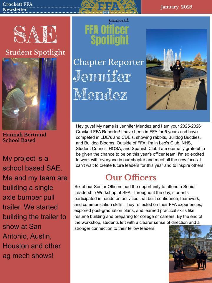 Crockett FFA January Newsletter.