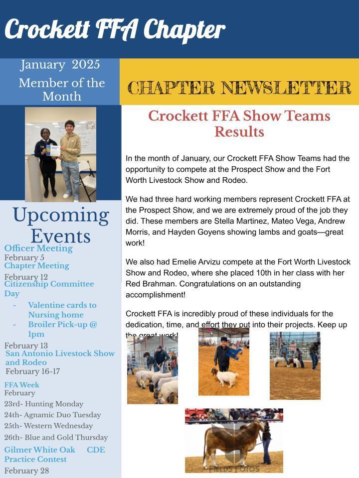 Crockett FFA January Newsletter