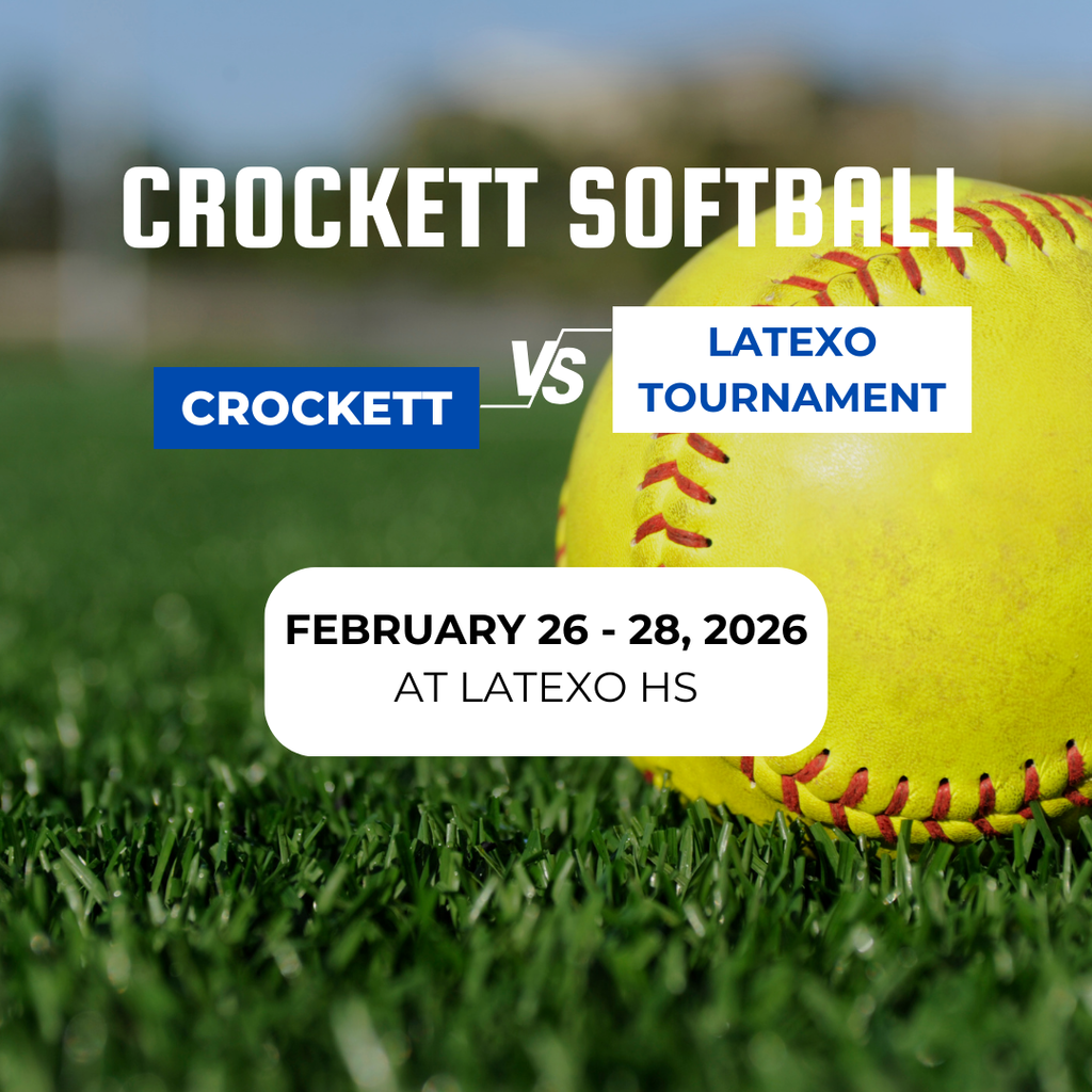 Crockett Softball will be participating in the Latexo Tournament from February 26–28, 2026. Good luck, Lady Bulldogs! 🥎🐾