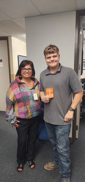 February Perfect Attendance Champions! Join us in celebrating Kathy Freeman, Crockett High School teacher, and Hudson Calvert, Crockett High School student, for showing up, staying committed, and leading by example. Your dedication shines—keep up the great work!