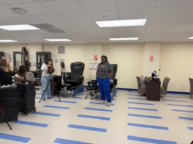 On Monday, Shambrica Creag returned, and the Cosmetology students showcased the braiding techniques she taught them last week.