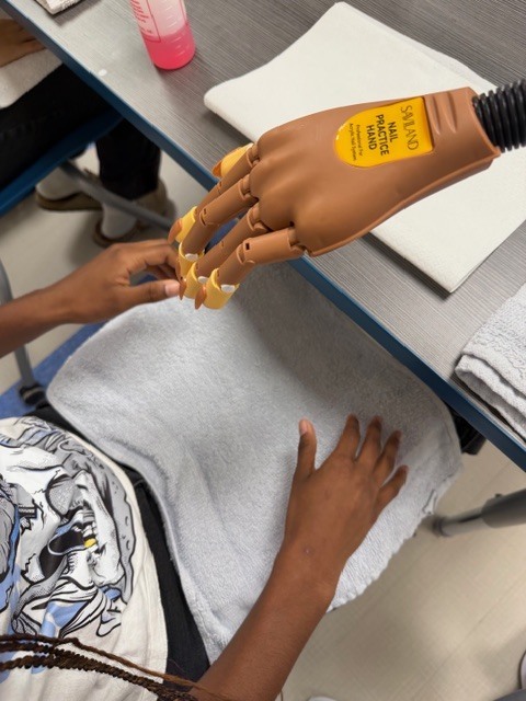 Our Cosmetology Intro students are hands‑on and leveling up. Today they demonstrated the full pre‑service, basic manicure, and post‑service procedures like pros in the making.