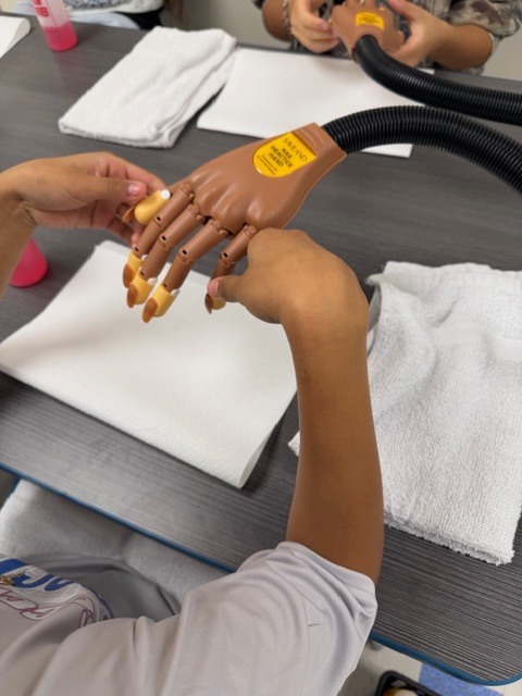 Our Cosmetology Intro students are hands‑on and leveling up. Today they demonstrated the full pre‑service, basic manicure, and post‑service procedures like pros in the making.