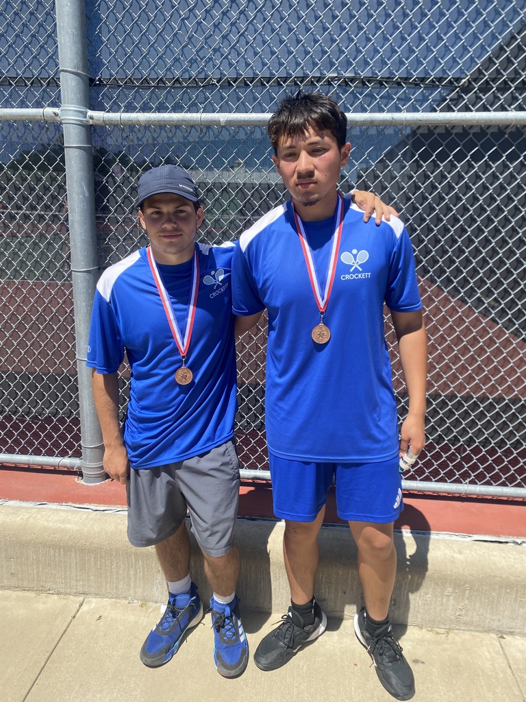 Congratulations to Crockett High School Boys Tennis, who brought home 3rd place in Boys Varsity Doubles at the District Meet today. Outstanding work and well‑earned recognition for their effort and teamwork.