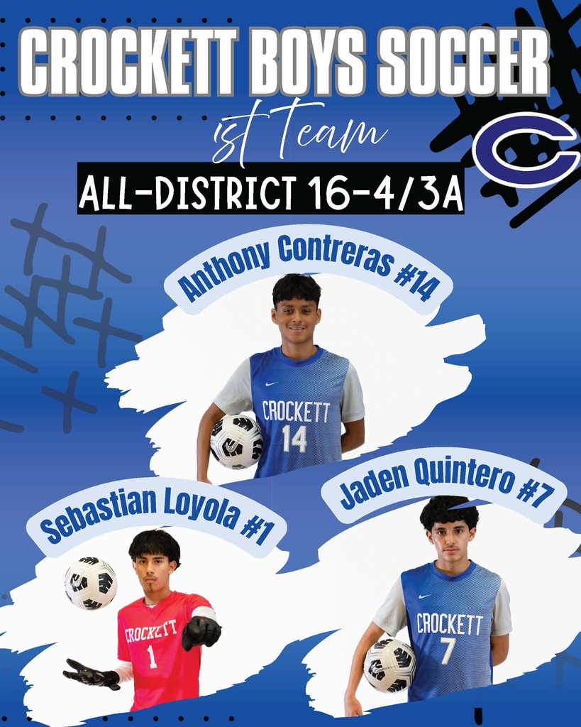 Crockett High School is shining bright today — huge shoutout to our Soccer Superlatives! ⚽️🔥 Your hard work, hustle, and heart put you at the top of the game. So proud of every one of you. 