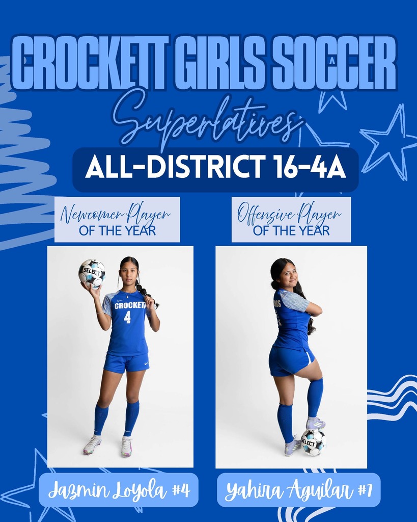Crockett High School is shining bright today — huge shoutout to our Girls Soccer Superlatives! ⚽️🔥 Your hard work, hustle, and heart put you at the top of the game. So proud of every one of you. 