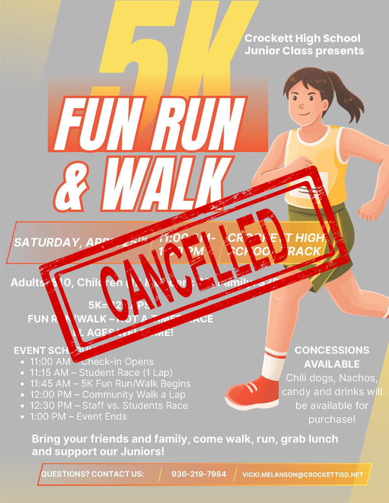 With the forecast calling for rain this Saturday, April 25, we’ve made the tough call to cancel the Fun Run. We’ll keep you posted once a new date is set.