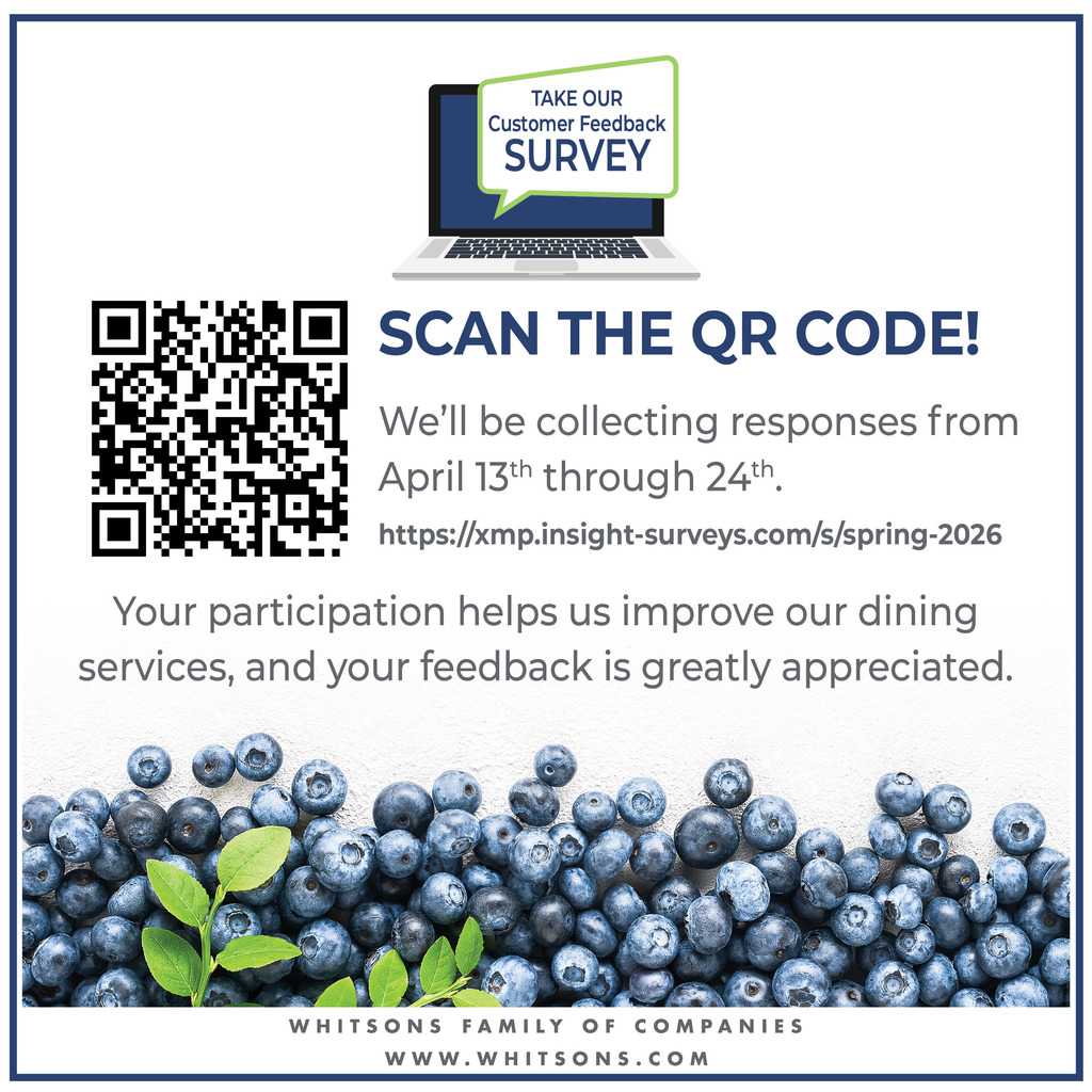 Crockett ISD/Whitsons is committed to providing the best dining experience for our students. Parents and students, we’d love your feedback.  Scan the QR code or click the link to complete our survey. Thank you for helping us grow. https://xmp.insight-surveys.com/Interview/a092386f-3fc3-4c6e-ae3f-7dccdf7bbc50