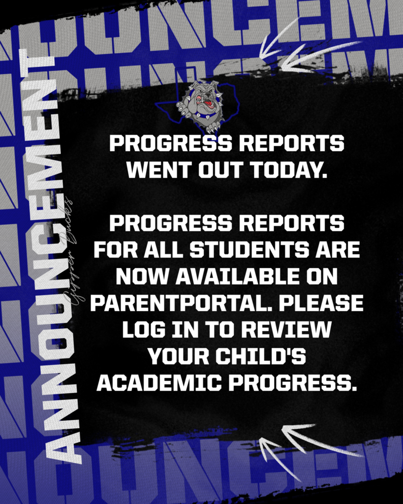 Attention Parents, Progress Reports went out today.  Progress Reports for all students are now available on ParentPortal.  Please log in  to review your child's academic progress.