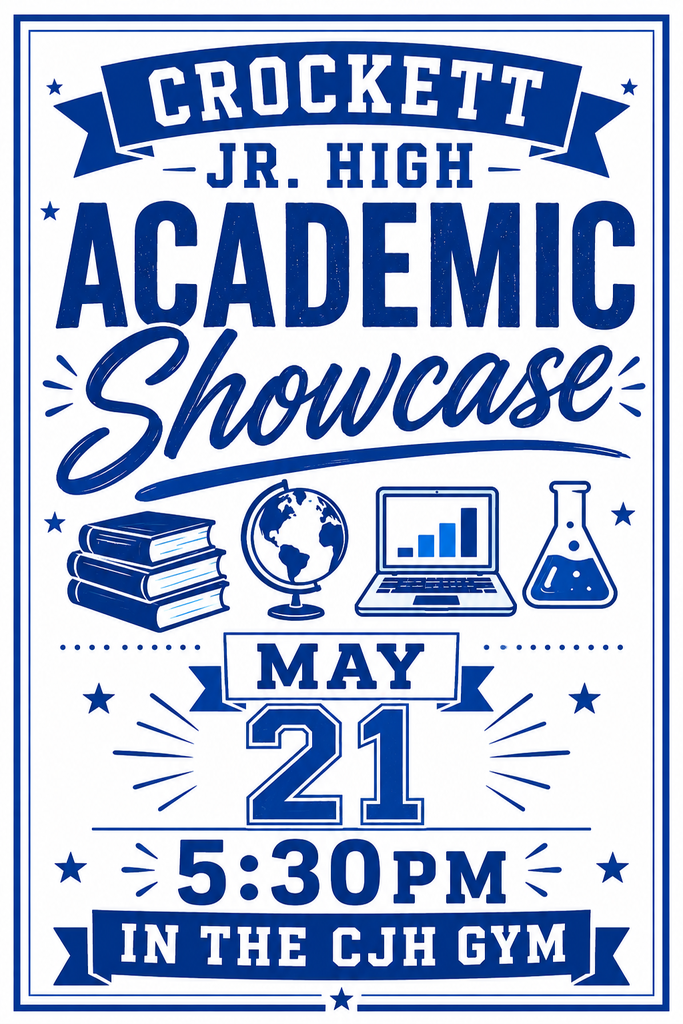 🎉 CJH Students are Ready to Shine!   The Academic Showcase is happening May 21 at 5:30pm in the CJH Gym. Come see the creativity, hard work, and talent of our amazing students!