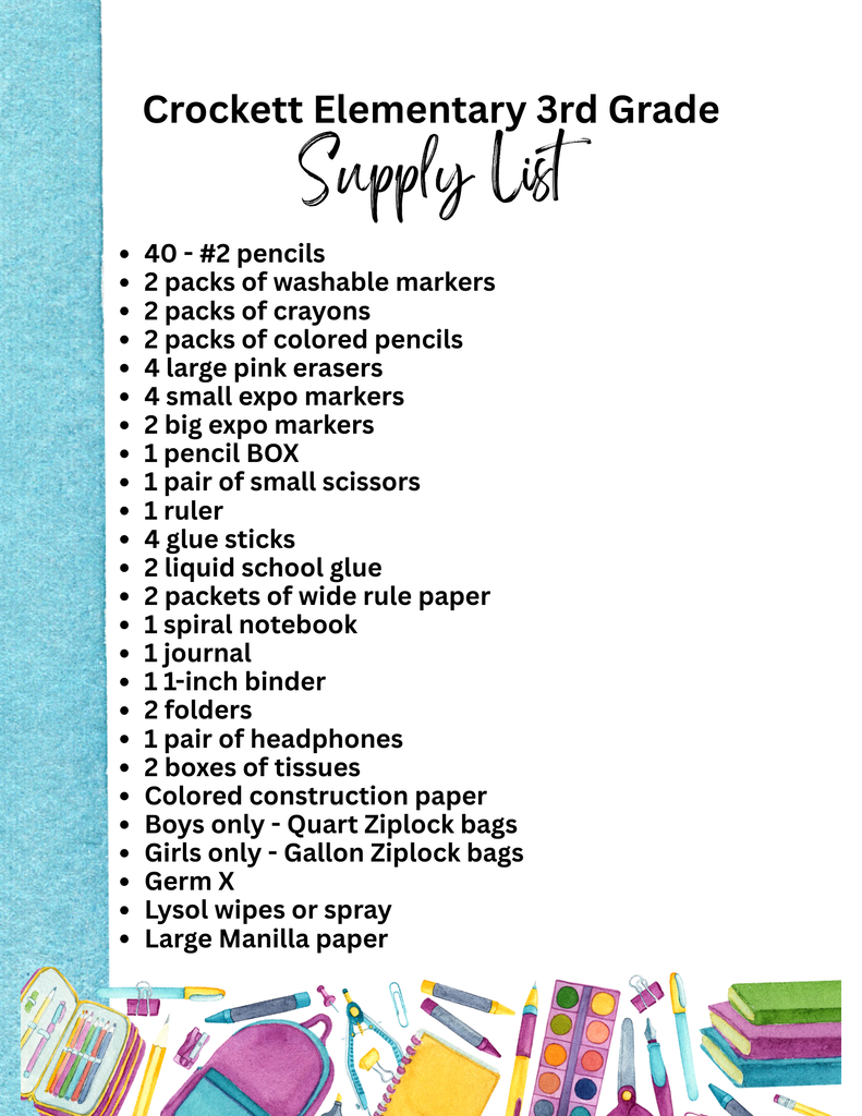 🎒🐾 Attention Crockett Bulldogs! The 2026–2027 School Supply List is officially out. Time to gear up for a fantastic new school year!