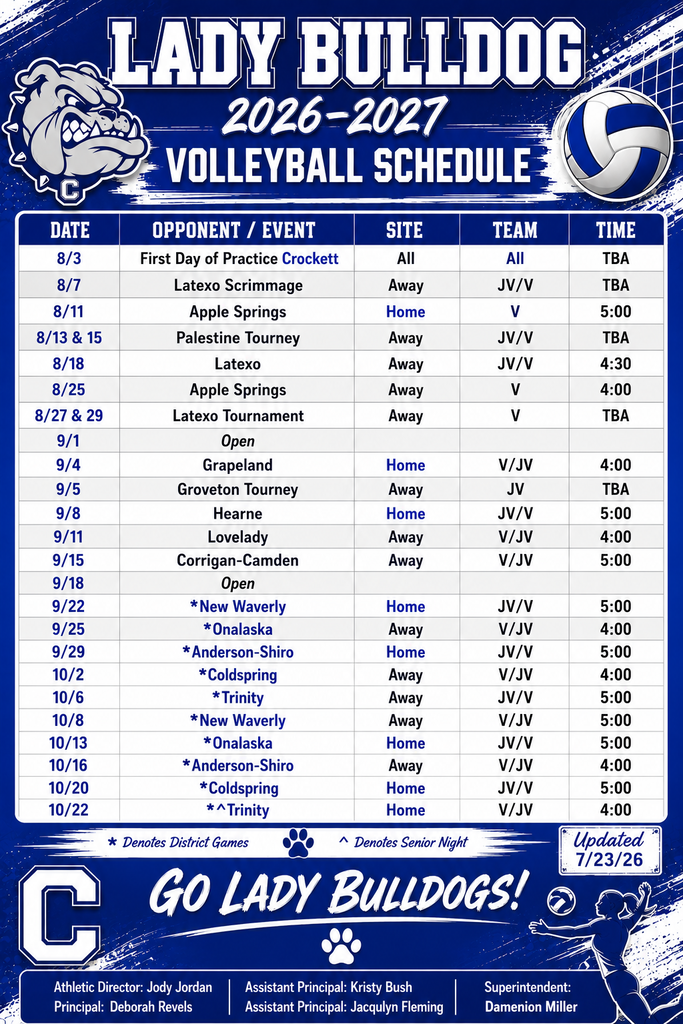 26-27 Sports Schedules