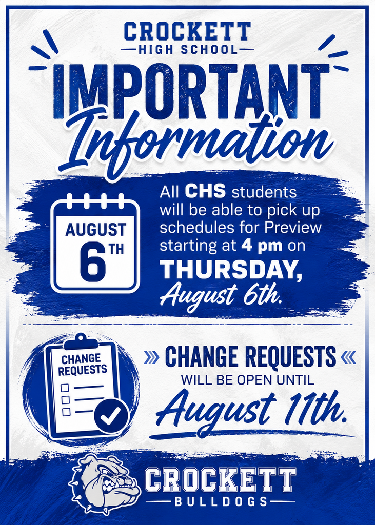 All CHS students will be able to pick up schedules for Preview starting at 4 pm on Thursday, August 6th. Change requests will be open until August 11th.