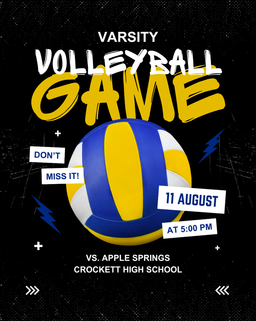 Bulldog fans, get ready! Crockett Varsity Volleyball takes on Apple Springs August 11 at 5 PM right here at Crockett High School. Come out, pack the gym, and cheer our girls on to victory!