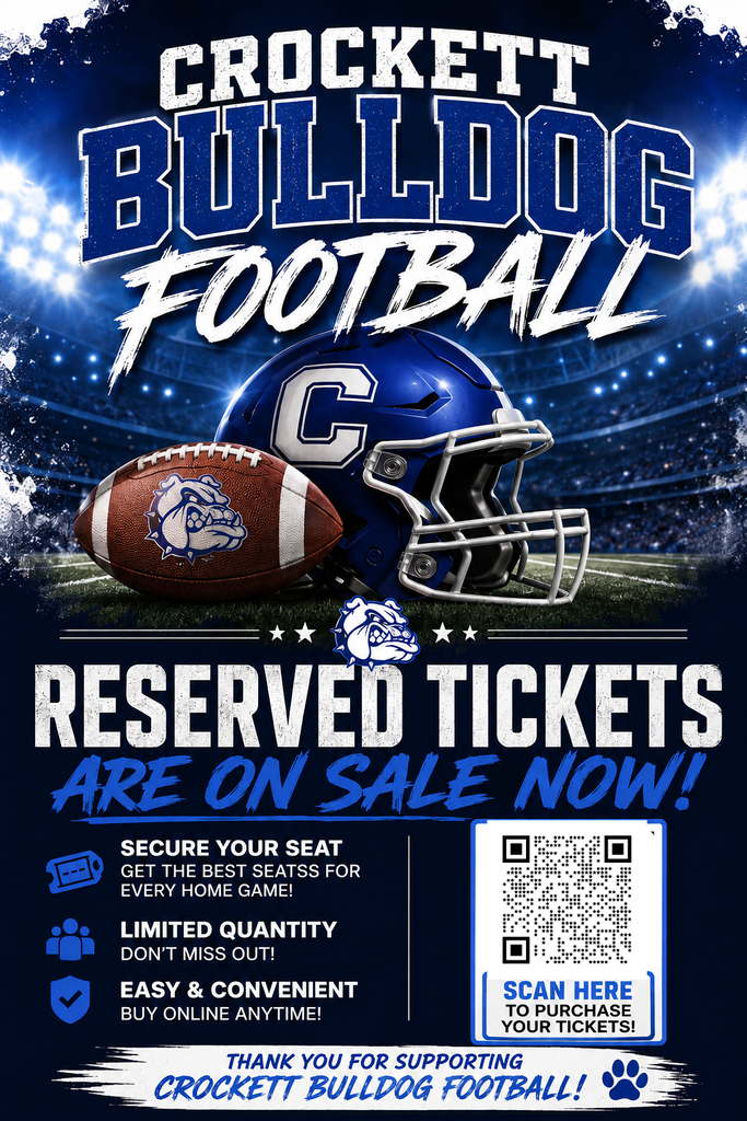 Crockett Football Reserved Tickets are now available to purchase.