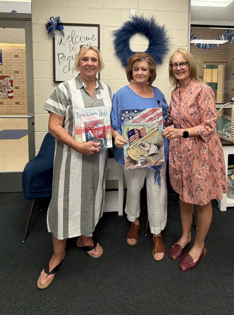Huge thank you to the Daughters of the American Revolution! Cathy Ambridge and Kathie Presteria stopped by Crockett Elementary to deliver new 9/11 books for our library along with a special Constitution Week poster. We appreciate their support in helping our students learn, remember, and stay connected to our nation’s history.