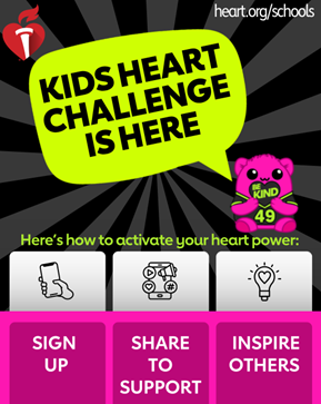 🎉 It's here! Kids Heart Challenge has officially begun! Students can join the fun by signing up, sharing their page, and learning how they can help others while building healthy habits. Ready to activate your heart power? Visit heart.org/schools today! ❤️