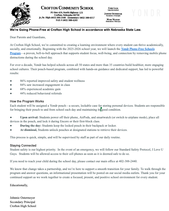 Parent letter 