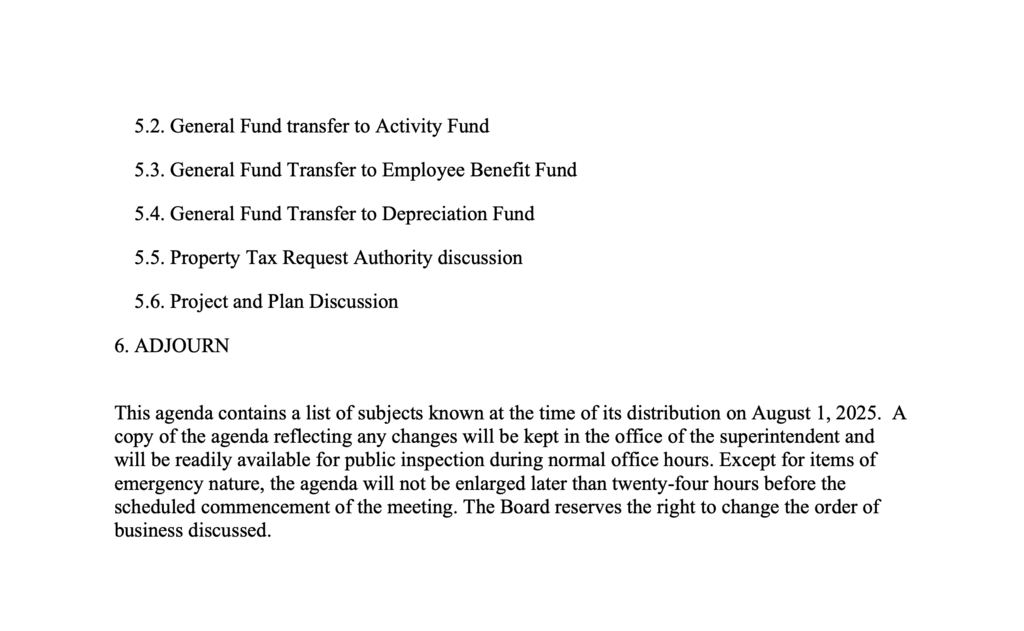 Board Agenda