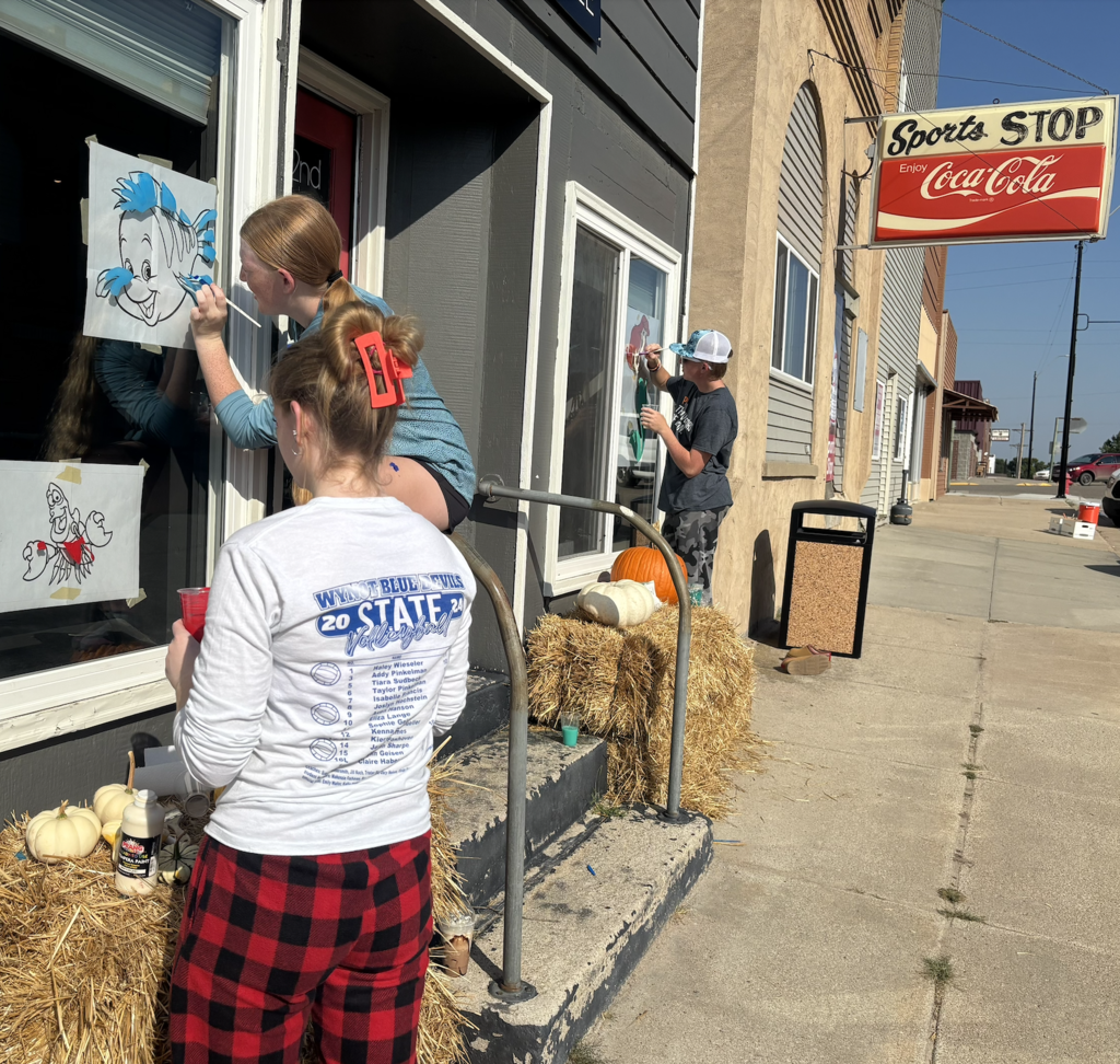 Aven, Morgan, and Corbin at the coffee shop