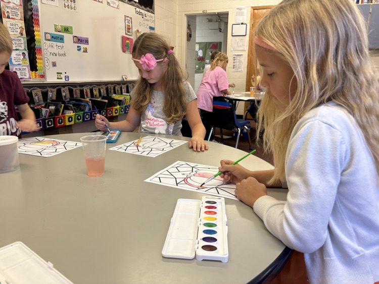 first grade painting with watercolor 