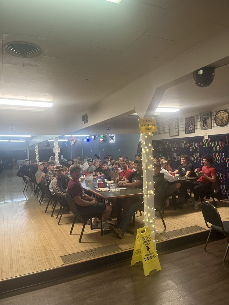 The high school football team eating at Wiebelhaus Recreation