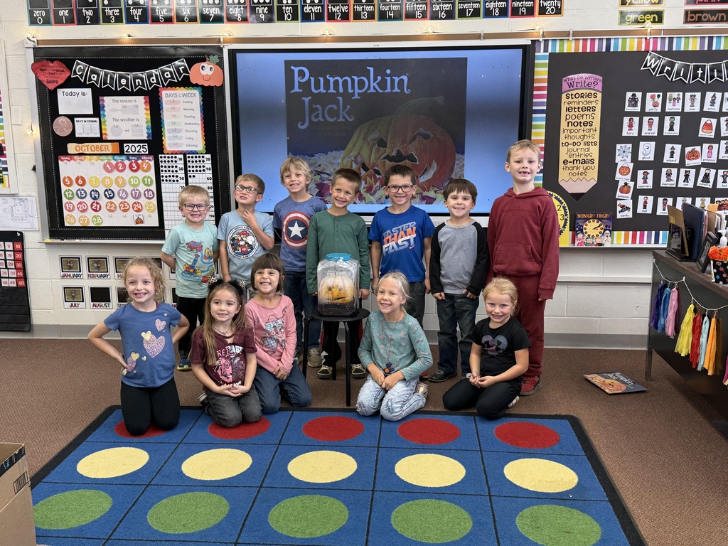 Kindergarten with pumpkin jack