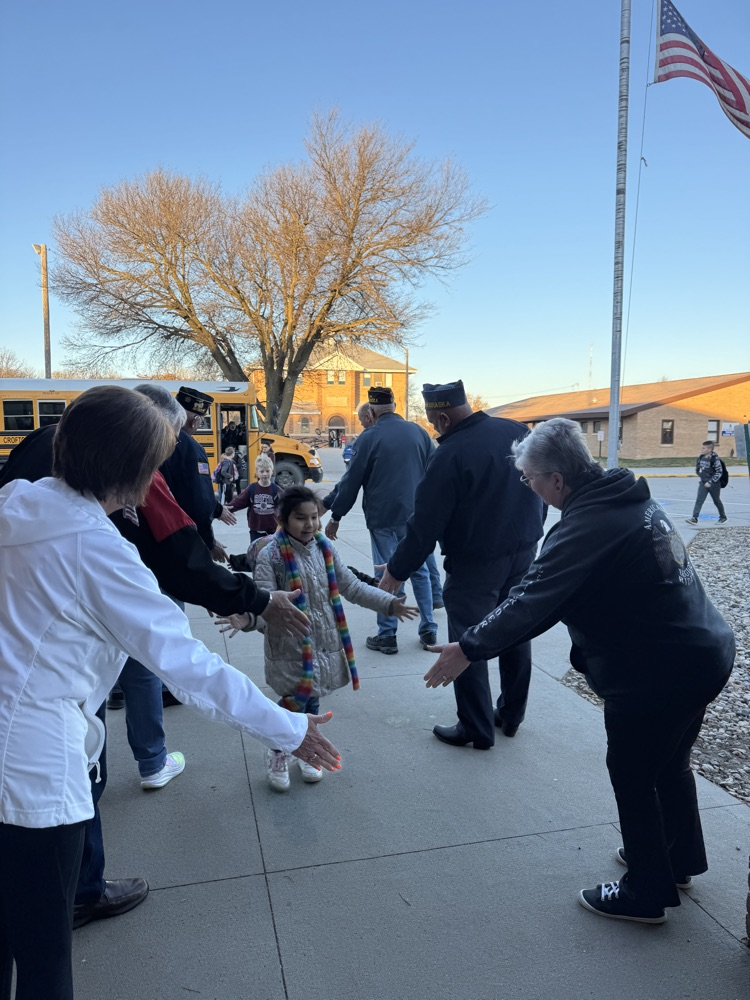 Veterans giving high fives 