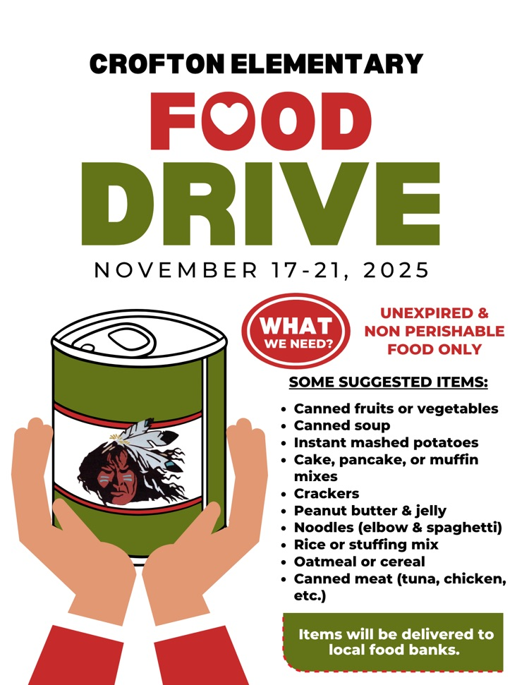 Crofton Elementary food drive flyer