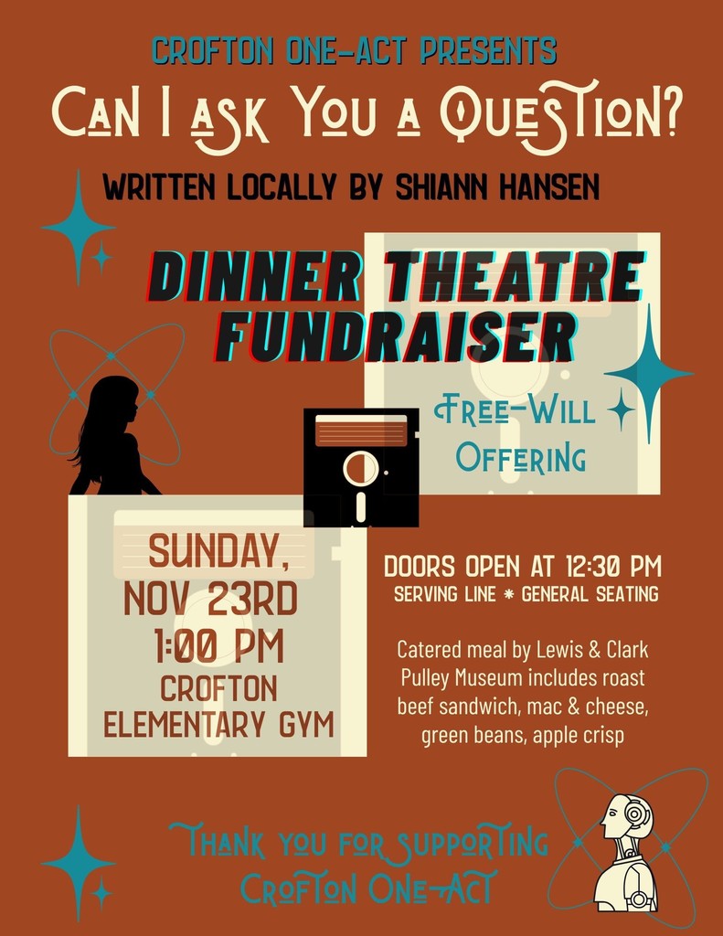 Dinner Theatre fundraiser flyer.