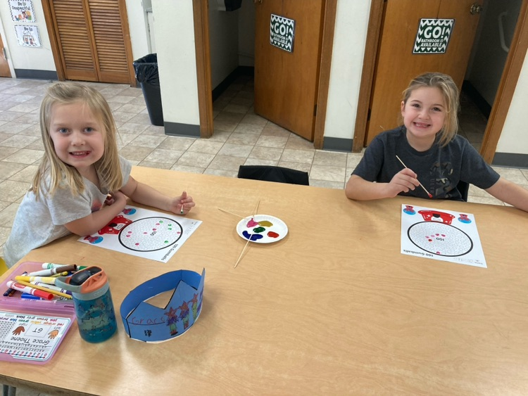 Kindergarten 100 gumballs painting