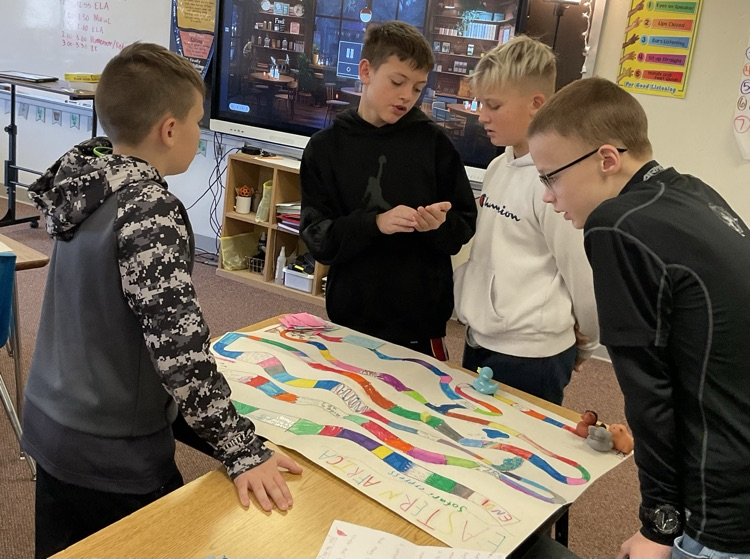6th graders playing their board games!