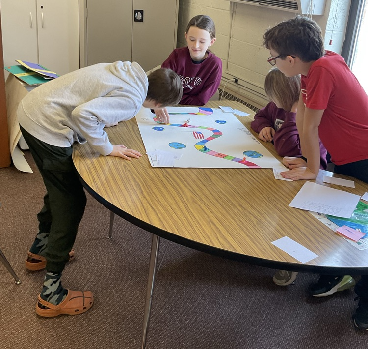 5th graders playing their board games!