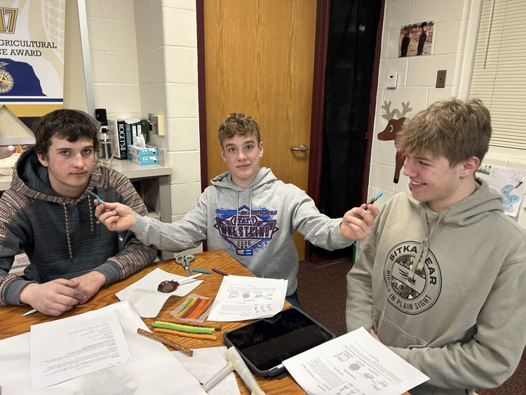 Students with their models.