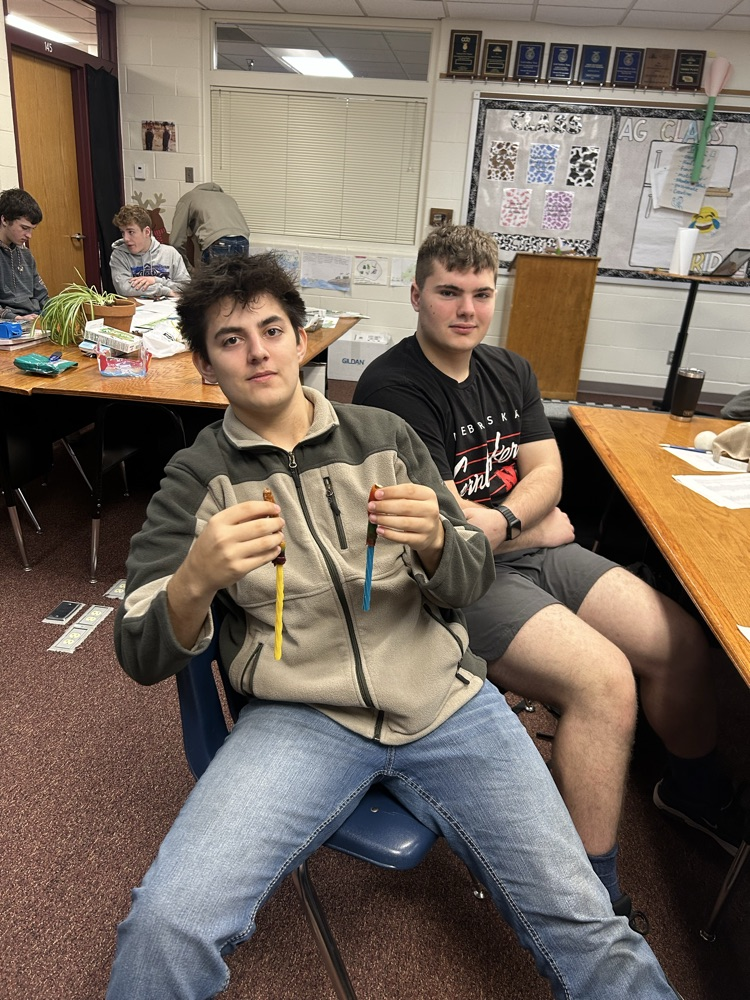 Students with their models.