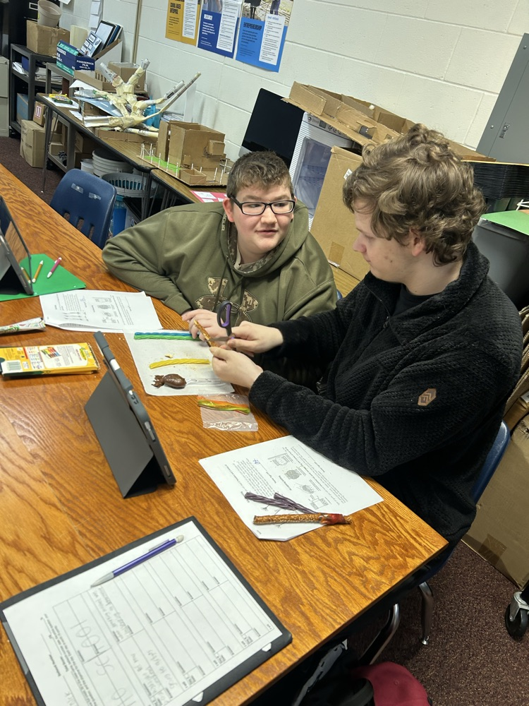 Students building their models.